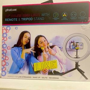 10” Selfie Ring Light With Remote & Tripod Stand. Perfect for live streaming